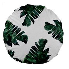 Banana Leaves Large 18  Premium Round Cushions by goljakoff