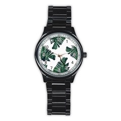 Banana Leaves Stainless Steel Round Watch by goljakoff