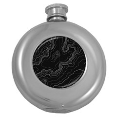 Topography Map Round Hip Flask (5 Oz) by goljakoff