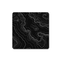 Black Topography Square Magnet by goljakoff