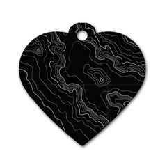 Black Topography Dog Tag Heart (two Sides) by goljakoff