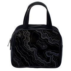 Black Topography Classic Handbag (one Side) by goljakoff