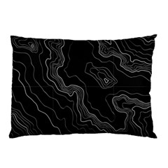 Black Topography Pillow Case by goljakoff