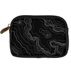 Black Topography Digital Camera Leather Case by goljakoff