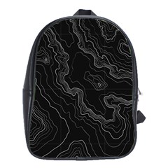 Black Topography School Bag (large) by goljakoff