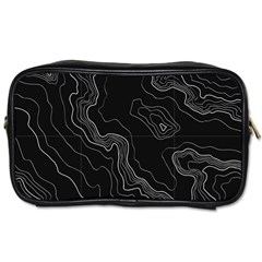 Black Topography Toiletries Bag (one Side) by goljakoff