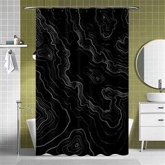 Black Topography Shower Curtain 48  X 72  (small)  by goljakoff