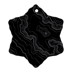 Black Topography Snowflake Ornament (two Sides) by goljakoff