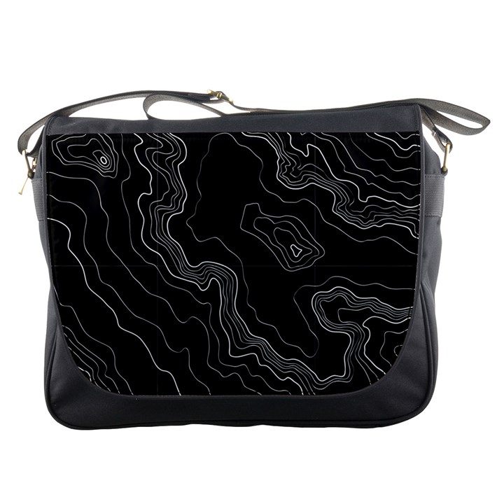 Black Topography Messenger Bag