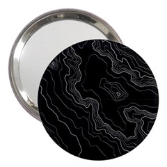 Black Topography 3  Handbag Mirrors by goljakoff