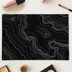 Black Topography Cosmetic Bag (xxl) by goljakoff