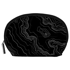 Black Topography Accessory Pouch (large) by goljakoff