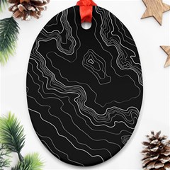 Black Topography Ornament (oval) by goljakoff