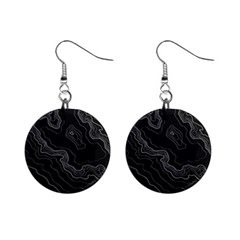 Black Topography Mini Button Earrings by goljakoff