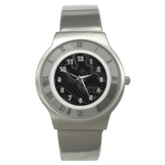 Black Topography Stainless Steel Watch by goljakoff