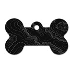 Black Topography Dog Tag Bone (One Side) Front