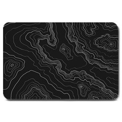 Black Topography Large Doormat  by goljakoff