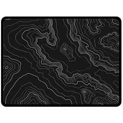 Black Topography Fleece Blanket (large)  by goljakoff