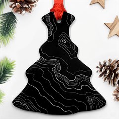 Black Topography Christmas Tree Ornament (two Sides) by goljakoff