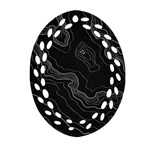 Black Topography Ornament (Oval Filigree) Front