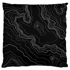 Black Topography Standard Flano Cushion Case (one Side) by goljakoff