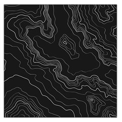 Black Topography Large Satin Scarf (square)