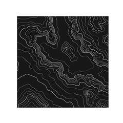 Black Topography Small Satin Scarf (square) by goljakoff