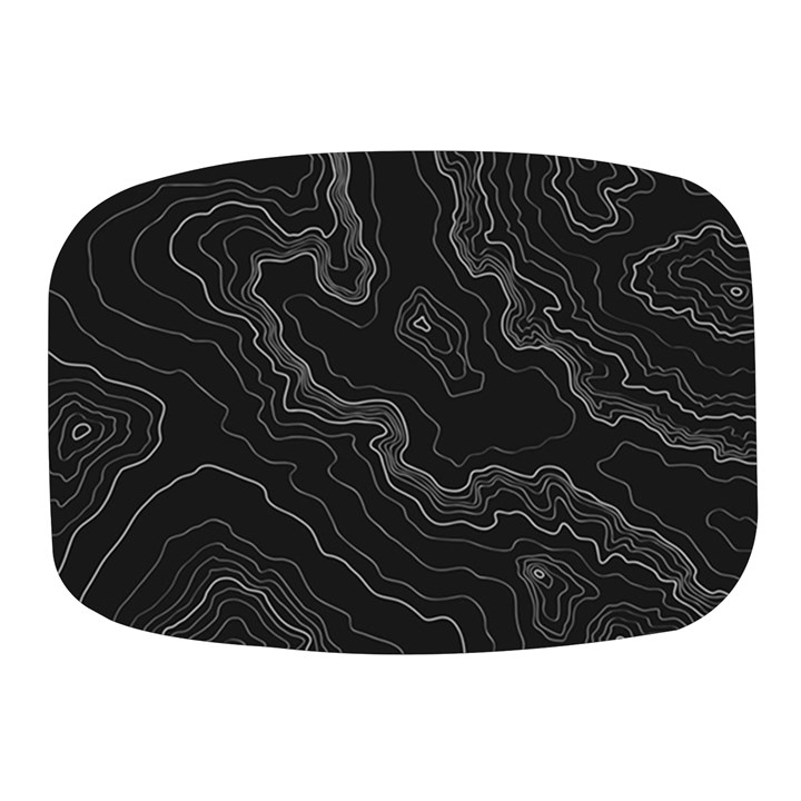 Black Topography Mini Square Pill Box