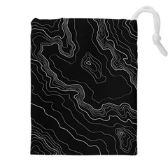 Black Topography Drawstring Pouch (4xl) by goljakoff