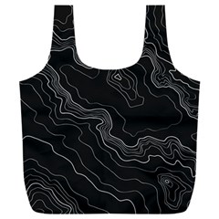 Black Topography Full Print Recycle Bag (xxl) by goljakoff