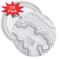 Topography Map 3  Buttons (100 Pack)  by goljakoff