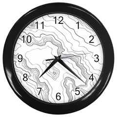 Topography Map Wall Clock (black) by goljakoff