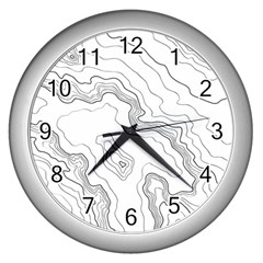 Topography Map Wall Clock (silver) by goljakoff