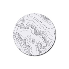 Topography Map Rubber Round Coaster (4 Pack)  by goljakoff