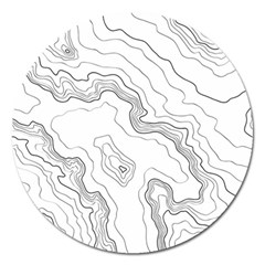 Topography Map Magnet 5  (round) by goljakoff