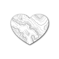 Topography Map Heart Coaster (4 Pack)  by goljakoff