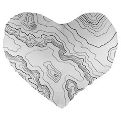 Topography Map Large 19  Premium Heart Shape Cushions by goljakoff