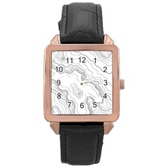 Topography Map Rose Gold Leather Watch  by goljakoff