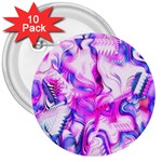 Hot Pink Fuchsia Flower Fantasy  3  Buttons (10 pack)  Front