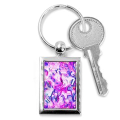 Hot Pink Fuchsia Flower Fantasy  Key Chain (rectangle) by CrypticFragmentsDesign