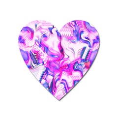 Hot Pink Fuchsia Flower Fantasy  Heart Magnet by CrypticFragmentsDesign