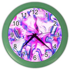 Hot Pink Fuchsia Flower Fantasy  Color Wall Clock by CrypticFragmentsDesign