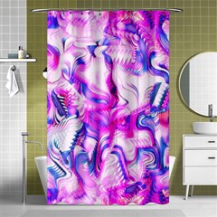 Hot Pink Fuchsia Flower Fantasy  Shower Curtain 48  X 72  (small)  by CrypticFragmentsDesign