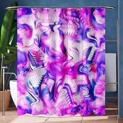 Hot Pink Fuchsia Flower Fantasy  Shower Curtain 60  X 72  (medium)  by CrypticFragmentsDesign