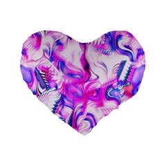 Hot Pink Fuchsia Flower Fantasy  Standard 16  Premium Heart Shape Cushions by CrypticFragmentsDesign