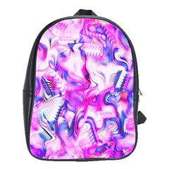 Hot Pink Fuchsia Flower Fantasy  School Bag (large) by CrypticFragmentsDesign