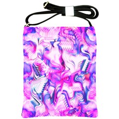 Hot Pink Fuchsia Flower Fantasy  Shoulder Sling Bag by CrypticFragmentsDesign