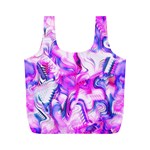 Hot Pink Fuchsia Flower Fantasy  Full Print Recycle Bag (M) Front