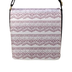 Purple-lace Flap Closure Messenger Bag (l) by PollyParadise