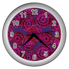 Unusual Circles  Abstraction Wall Clock (silver) by SychEva